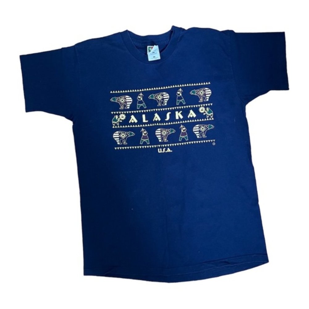 Vintage Fruit of the Loom Heavy Cotton Alaska Souvenir Graphic Crewneck Tshirt